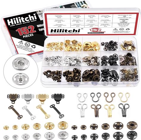 Amazon.com: Hilitchi 152 Sets 3 Styles Skirt Sewing Hooks and Eyes ...