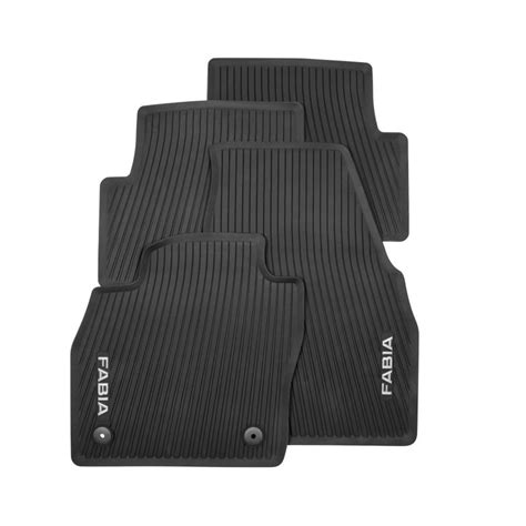 Fabia 2022> All-weather rubber floor ... | Wings SKODA Floor Mats ...