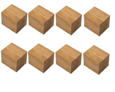 NJ Natural Wood Card Holders, Wood Place Card Holders (2x1.5x1.5 Inches ...