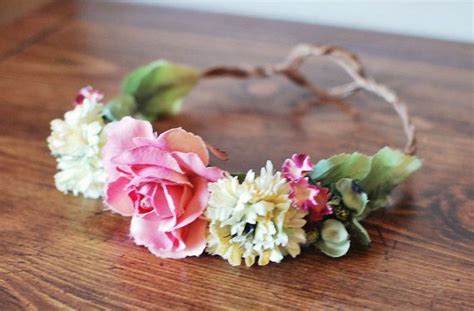 Garden Flower Crown Bridal Halo Headpiece | Etsy | Bridal halo ...