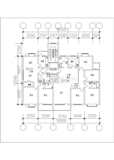 广州市锦兴花园小区住宅楼标准层平面设计CAD图纸（140平米以上/5张）_住宅小区_土木在线