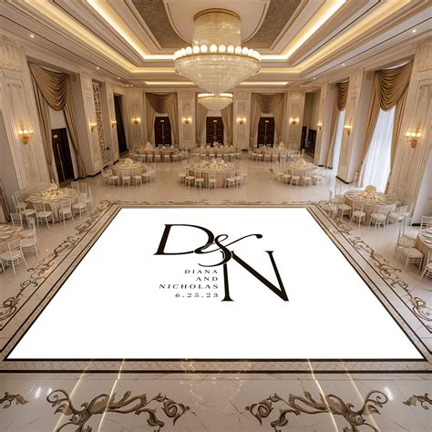 Custom Wedding Dance Floor Wrap Self Stick Dance Floor Monogram Vinyl ...