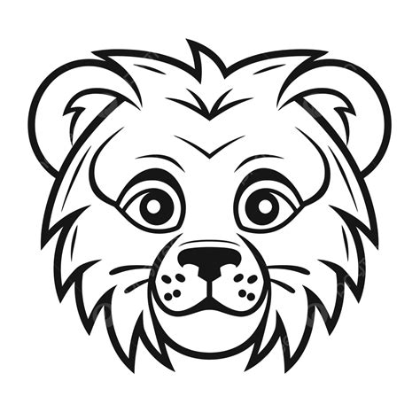 Cartoon Lion Face Outline