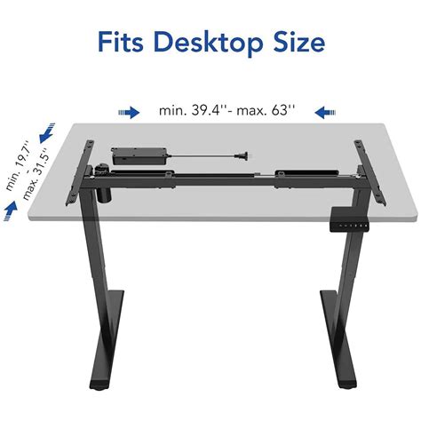 Flexispot EN1B DIY Adjustable Desk Frame Electric Sit Stand Desk Base ...