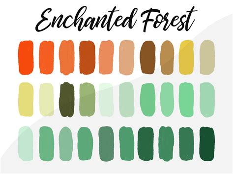 Enchanted Forest Procreate Color Palette Gráfico por Foralfy · Creative Fabrica
