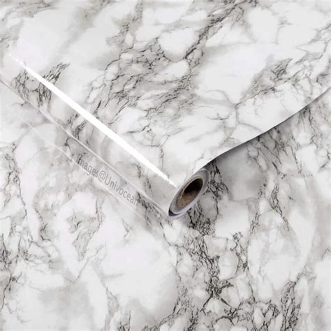 Univocean Black White Granite Look Marble Self Adhesive Vinyl Peel and ...