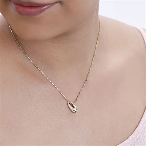 14KT Yellow Gold Brilliant Oval Diamond Pendant with Chain