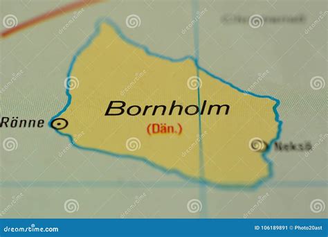 The Island of BORNHOLM on the Map Stock Image - Image of countries, places: 106189891