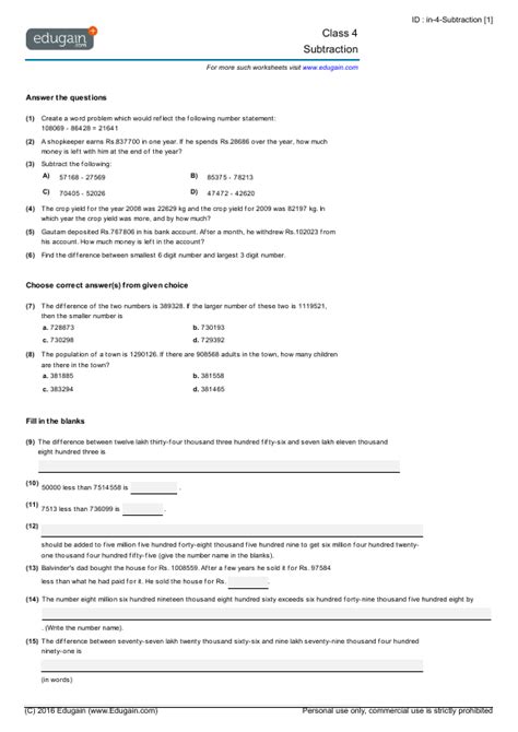 Image result for Math Tutorial for Grade 4 Subtraction