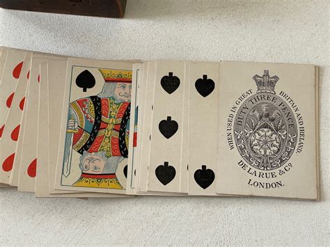 Antique Playing Cards Box & Cards - Heart Decoration