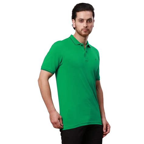 Raymond Men Green Solid Contemporary Fit Cotton T-Shirt – MyRaymond