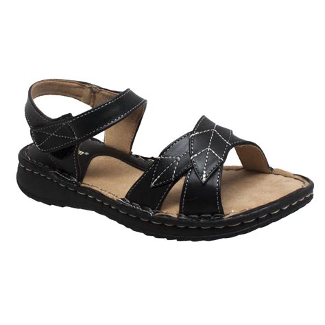Womens Comfy Black Sandals at Linda Redmon blog