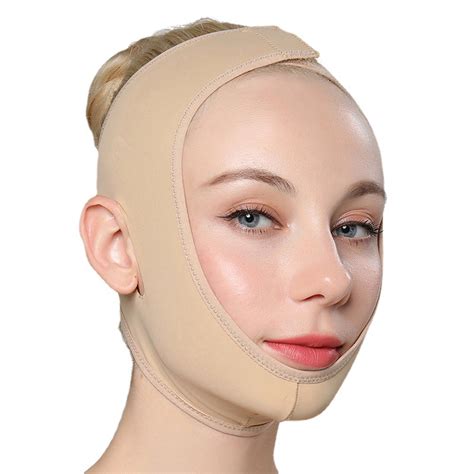Drnokyasn Post Surgery Facial Compression Neck Coverage Chin Strap, V-Shaped Face Slimmer, Jowl ...