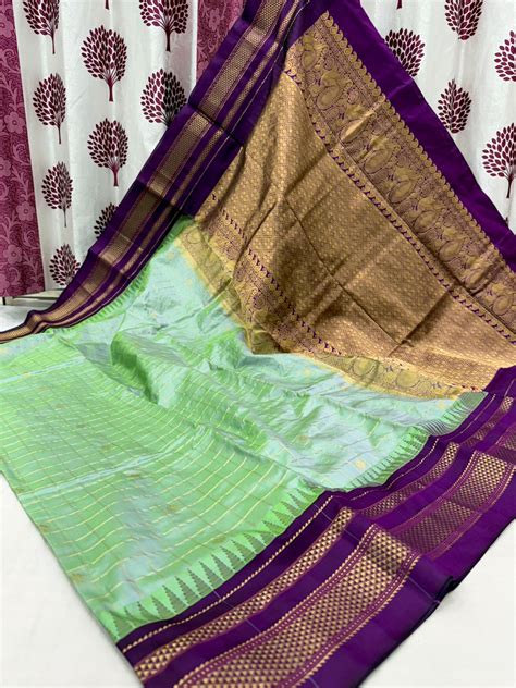Pure Silk Checks Irkal Saree – Satyam Paithani