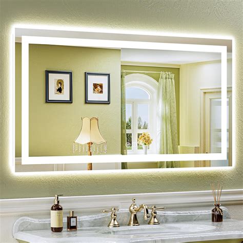 Amazon.com: 55"x30" LED Bathroom Mirror with Lights, Backlit & Front ...