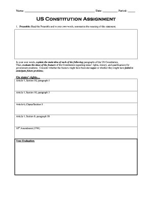 Fillable Online Preamble to the Constitution Term Paper ExampleTopics ...