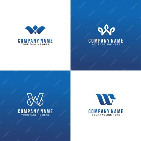 Premium Vector | Luxury blue letter w creative logo