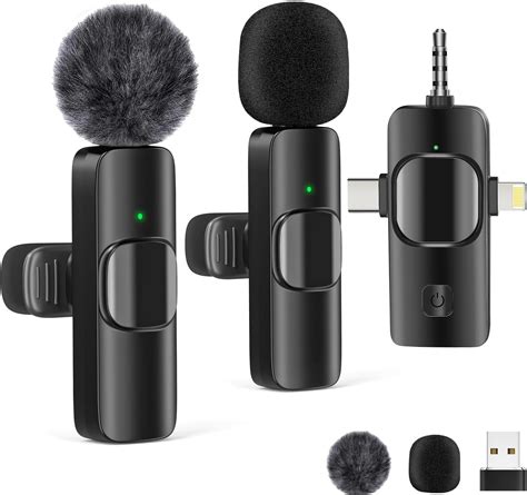 Gicorino 2 Pack Wireless Lavalier Microphone for iPhone & iPad, mini ...