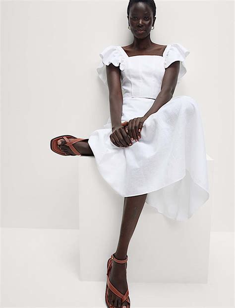 Buy Linen Rich Regular Fit Crop Top at Marks & Spencer