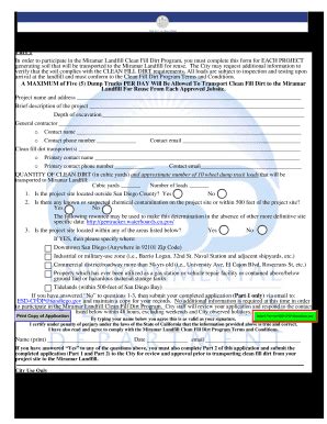 Miramar Clean Fill Dirt Program - Fill and Sign Printable Template Online