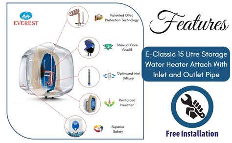 Buy Everest E-Classic 15 Litre Storage Water Heater Attach With Inlet ...