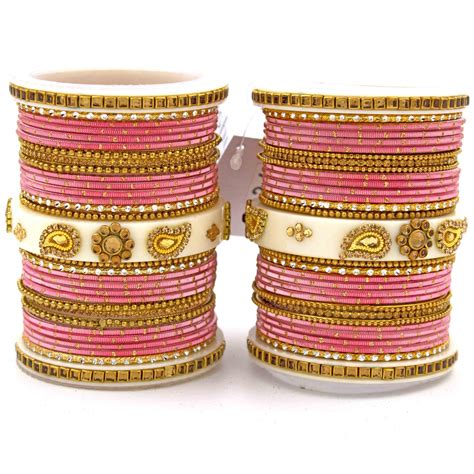 Traditonal Bridal Bangle set with golden dotted design – BANGLES BY LESHYA