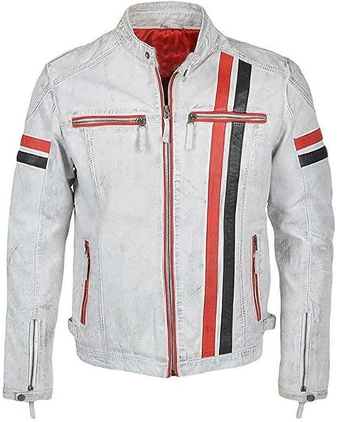 Buy Black Leather Jacket Men - Black Real Lambskin Mens Motorcycle ...