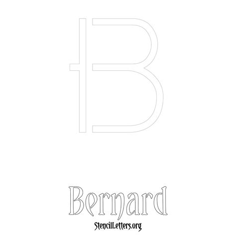 Bernard Free Printable Name Stencils with 6 Unique Typography Styles ...