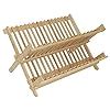 HOKIPO Wooden Folding 2-Tier Bamboo Plate Stand (AR2939) : Amazon.in ...