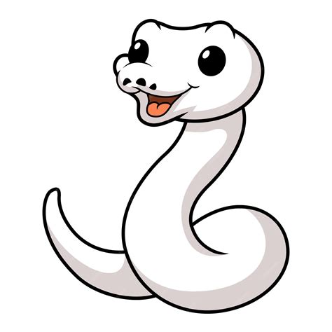Premium Vector | Cute white leucistic ball python snake cartoon