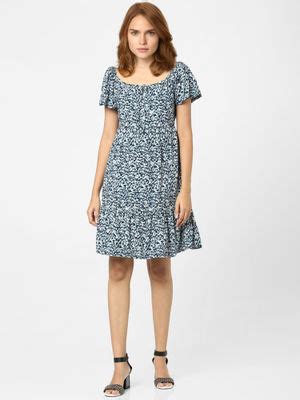 Buy VERO MODA Women Printed Casual Navy Blue Dress (M) Online