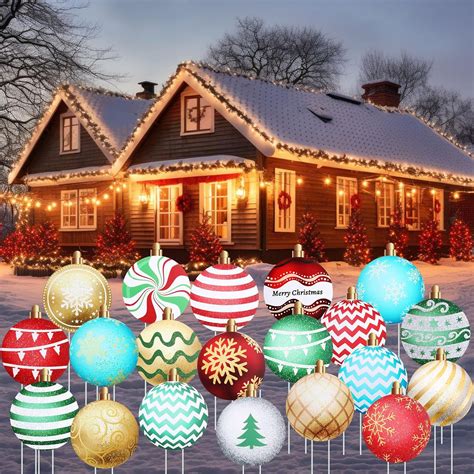Amazon.com : Soaoo 20 Pcs Christmas Yard Signs Outdoor Large Christmas ...