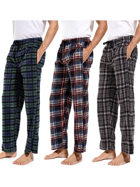 DG Hill Mens Pajama Pants, Fleece Lounge Pants Sleepwear Plaid PJs with ...
