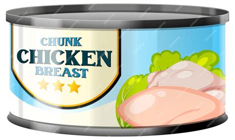 Premium Vector | Chunk Chicken Breast Food Can Vector