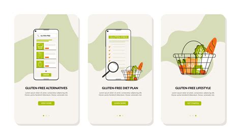 web aplicación modelo acerca de sin gluten dieta. concepto de gluten ...