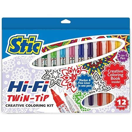 Stic 20 Fineliner 2 Free Mandala Book Doodle Colouring Fine Liner 0.5 ...