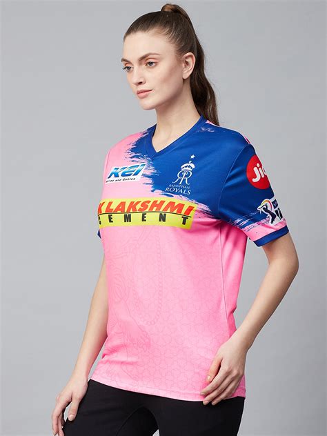 Alcis Women Pink Printed Rajasthan Royals Replica Match Day Jersey ...