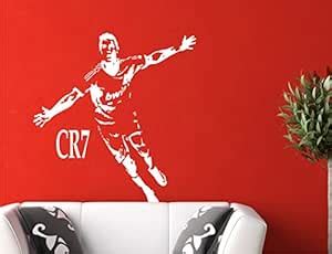 Football Player White Wall Sticker Size(59 * 61) cm : Amazon.in: Home ...