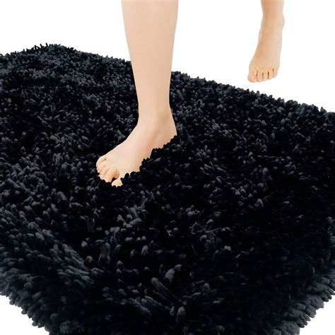Black Fluffy Bath Mat at Yvette Seo blog