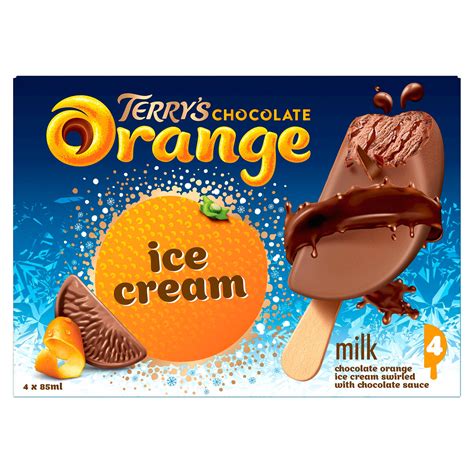 Terry's Chocolate Orange Ice Cream 4 x 85ml (340ml) | Ice Cream Cones ...