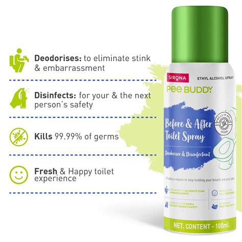 Sirona Pee Buddy Deodoriser & Disinfectant Toilet Spray, 100 ml Price ...