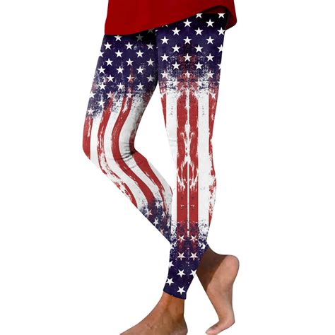 4 Of July Shirts Women American Flag Capri Leggings Stretchy Capri ...
