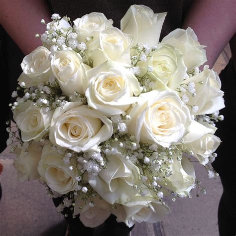Brides White Rose Bouquet – Alan Brown Flowers