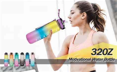 PRIVANSH® Unbreakable Water Bottle 1 L with Motivational Time Marker ...