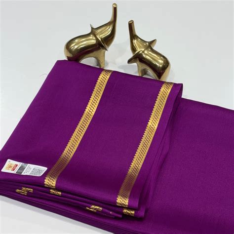 Pure Mysore Silk Saree | Double Line Bentex Border | Raj Silk Villa