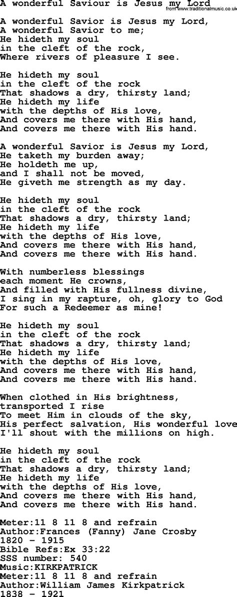 Sacred Songs and Solos complete(words version), Song: A Wonderful ...