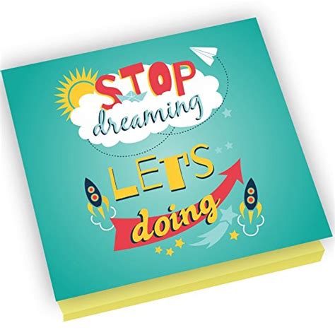 Worduct - Sticky Notes with Motivational Quotes (Stop Dreaming Let's ...