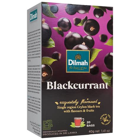 Blackcurrant Black Tea 20 Foil Sachets Tagged Tea Bags – Dilmah New Zealand