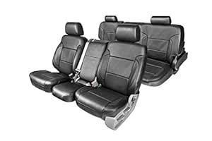 Clazzio 752312blk Black Leather Front and Rear Row Seat Cover for ...
