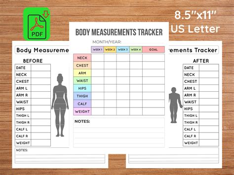Printable Body Measurement Tracker - Printable Calendars AT A GLANCE